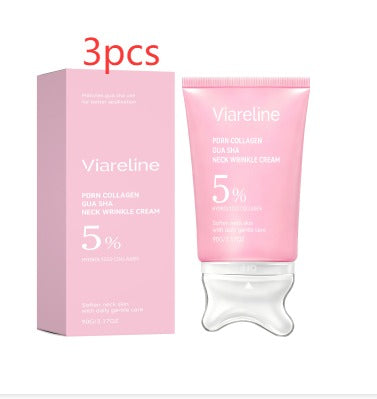 PDRN Collagen Neck Firming Cream with Built-In Gua Sha Massager — Volufiline 5%, 3.17 oz